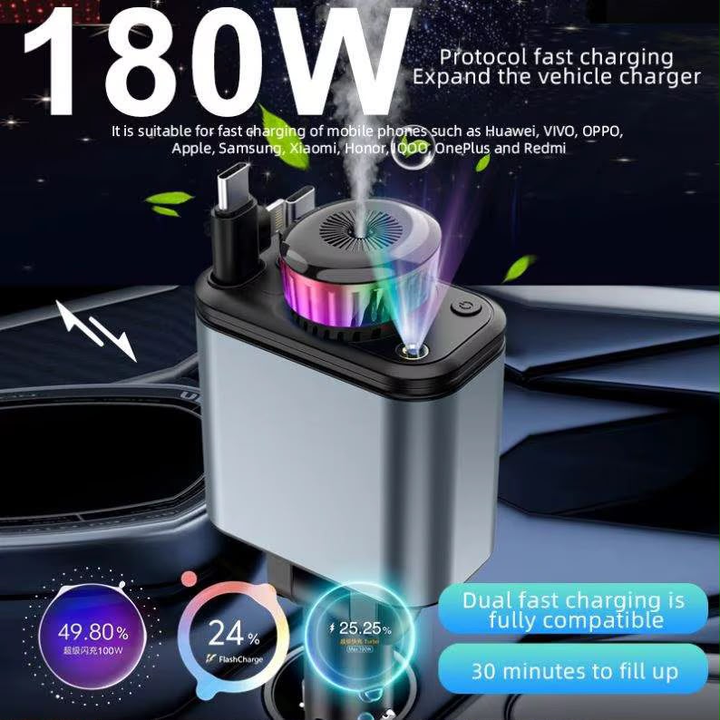 2-in-1 Car Accessory | Car Charger + Aroma Diffuser