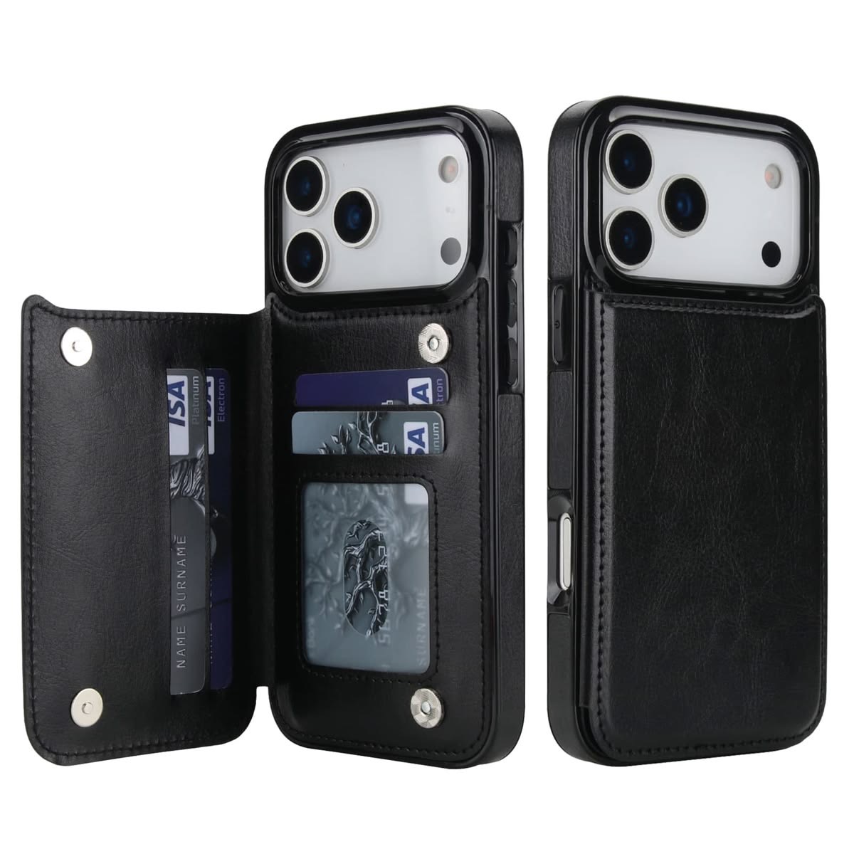 Dual-Flap Magnetic Wallet Case