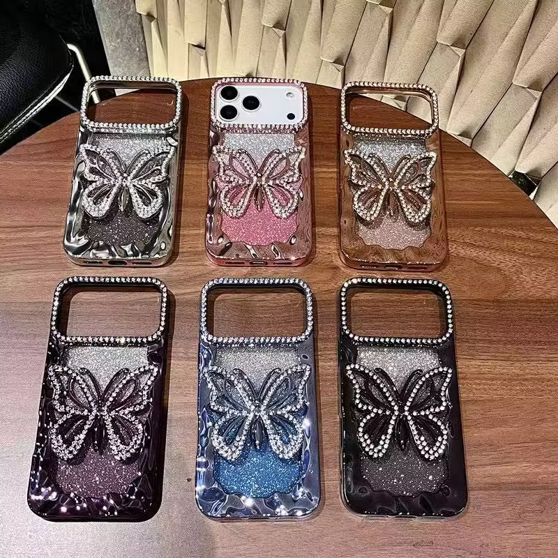 Metallic Electroplated Butterfly Stand Case