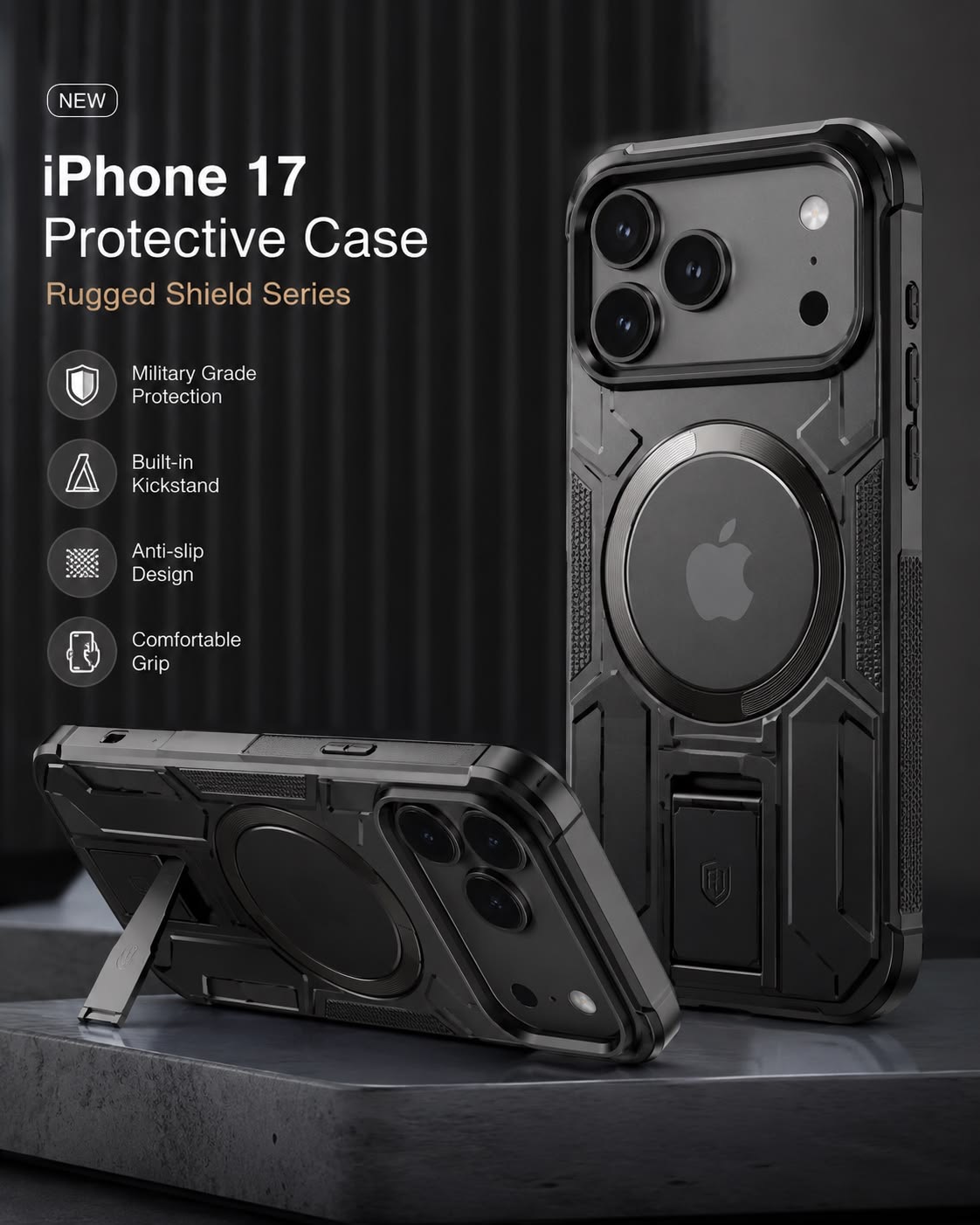 Rugged Magnetic Case with Kickstand