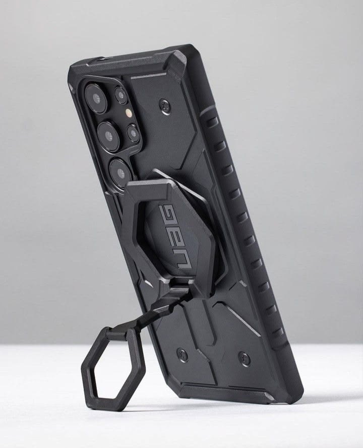 UAG-Style Tactical Armor Case with Hex Ring Stand